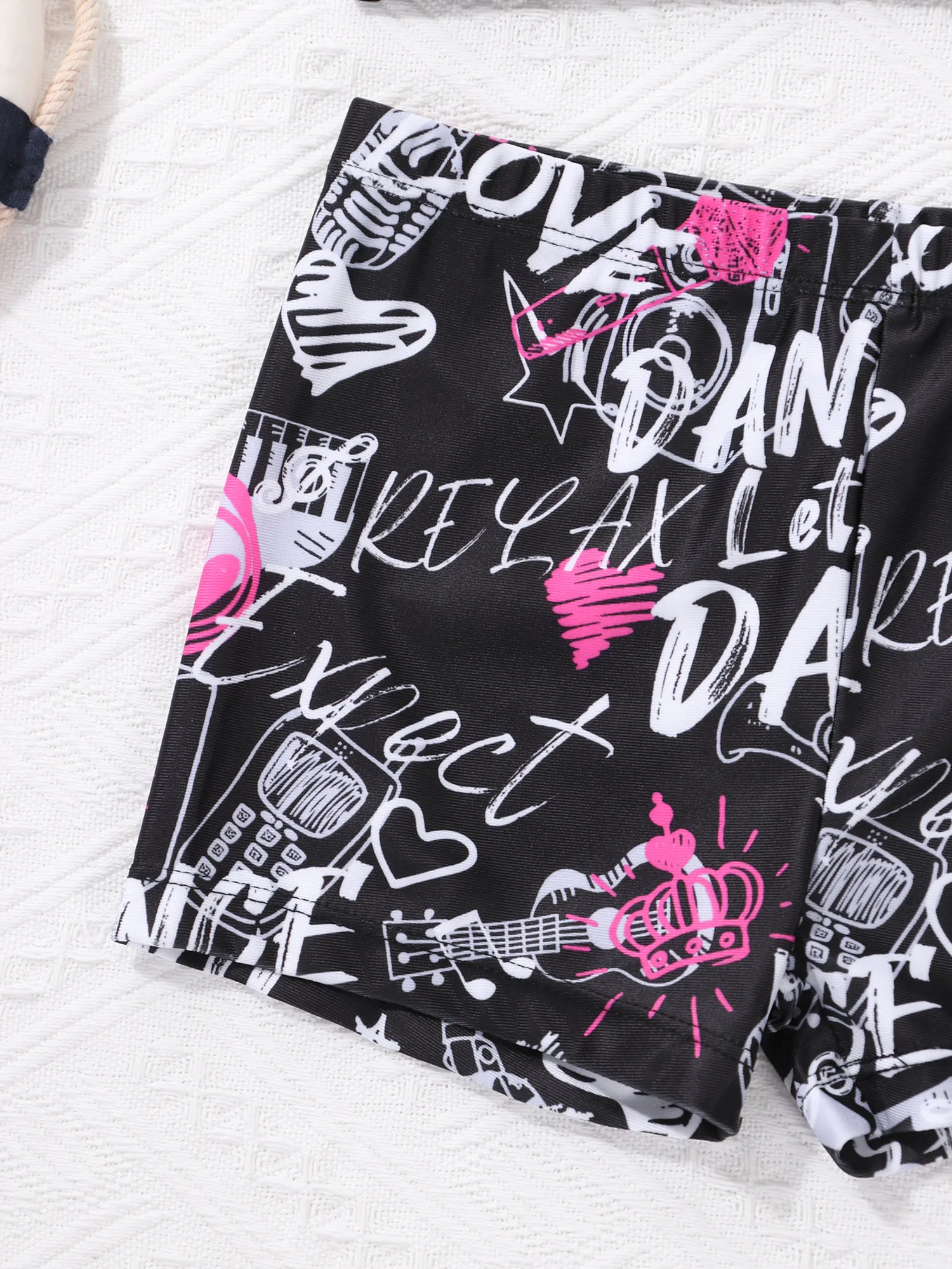 เด็กหญิงชุดว่ายน้ํา 2 ชิ้นชุด Tankini Tank Bra Crop Top + ตัวอักษรพิมพ์กางเกงขาสั้นบัลเล่ต์เต้นรําออกกําลังกายชุดว่ายน้ํา Beachwear