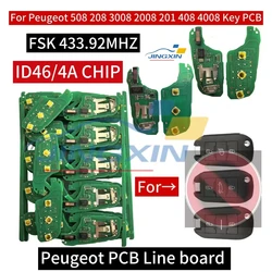 Jingxin Car Key PCB Circuit Board ID46/4A CHIP 434MHZ For Citroen C4L Citroen Jumpy 2017 New Elysee For Peugeot 508 308 408 PCB