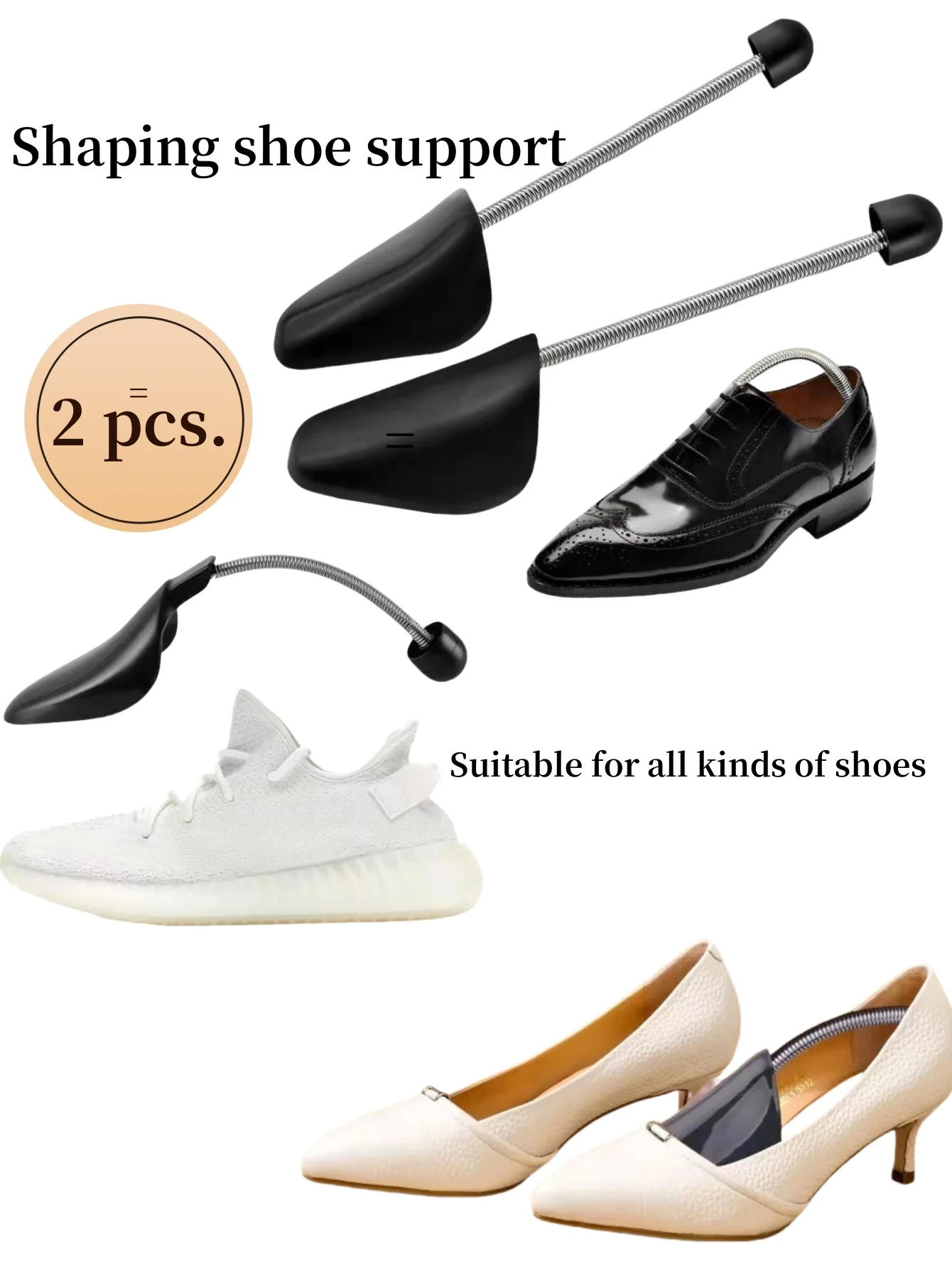 2-Piece Shoe Support Set Wrinkle Resistant Holding Device