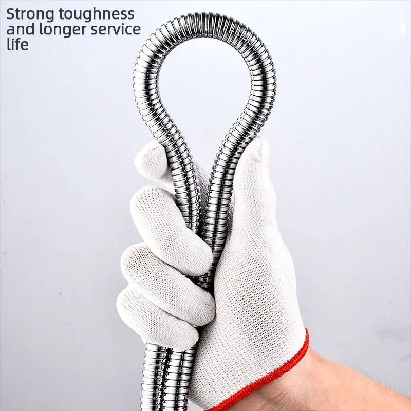 1.3m Flexible Shower Hose Plumbing Hoses Stainless Steel Chrome Bathroom Accessories Water Head Washers Showerhead Pipe