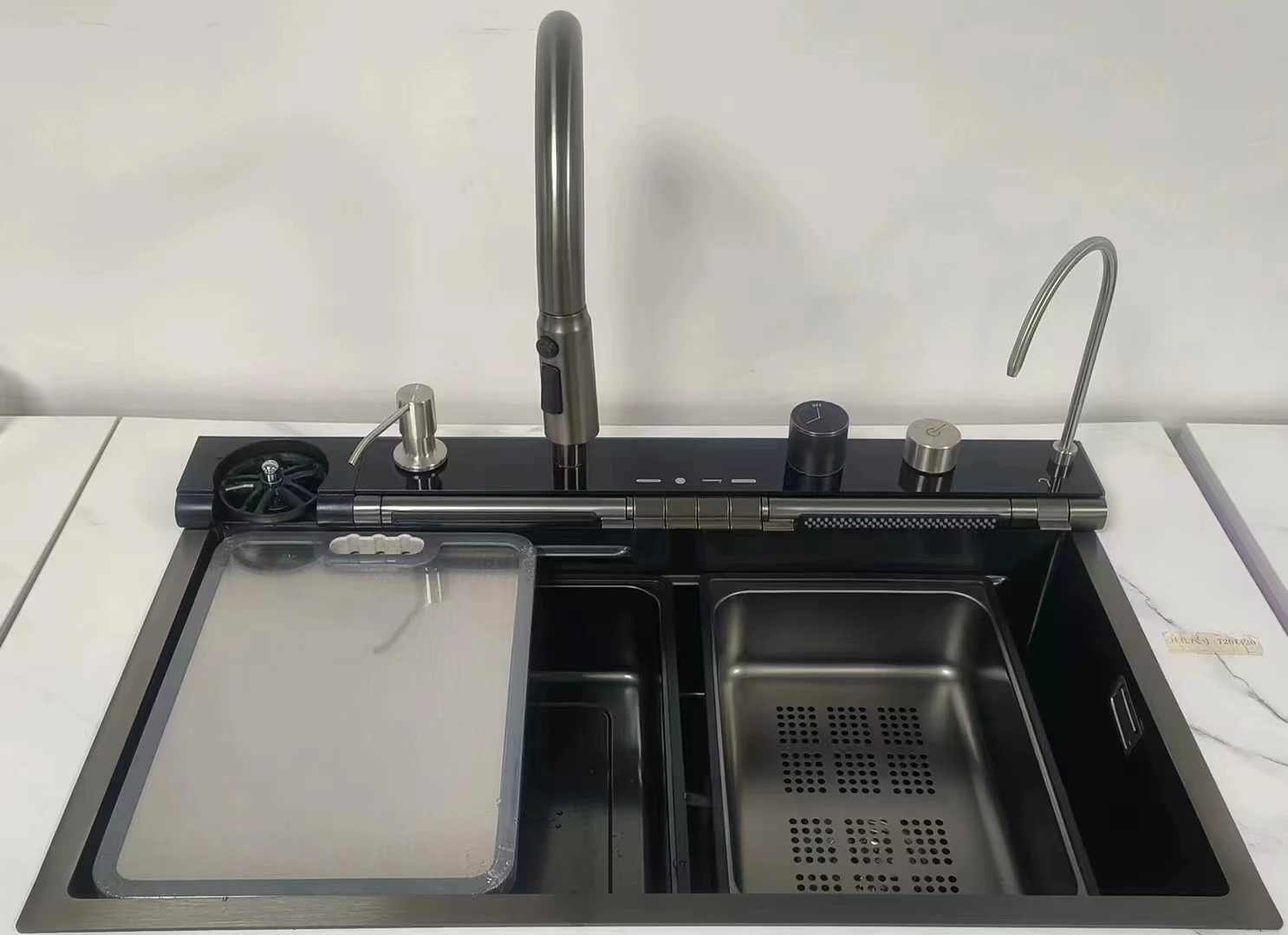 スマートキッチンシンク 雨水シンク 大型シングルスロット 厚みのあるハニカム洗面台 ステンレス製 家庭用キッチンシンク