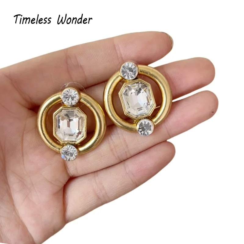 

Timeless Wonder Fancy Zircon Geo Stud Earrings for Women Designer Jewelry Runway Goth Luxury Rare Sweet Gift Top Medieval 5152