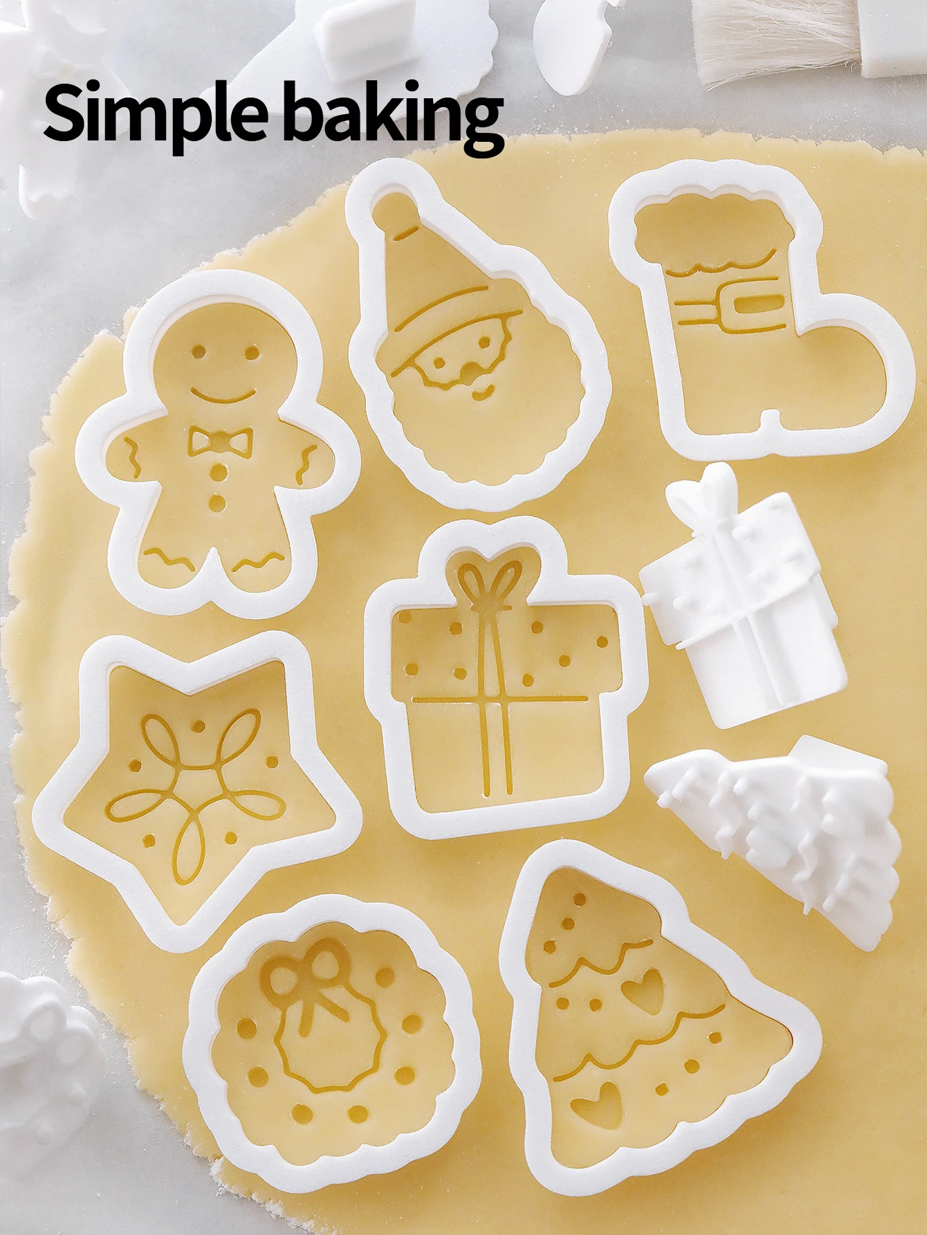 Christmas Cookie Cutter Set Santa Claus Gingerbread Man Christmas Boots Tree Star Wreath Gift Kitchen Parent-Child Cookie Molds