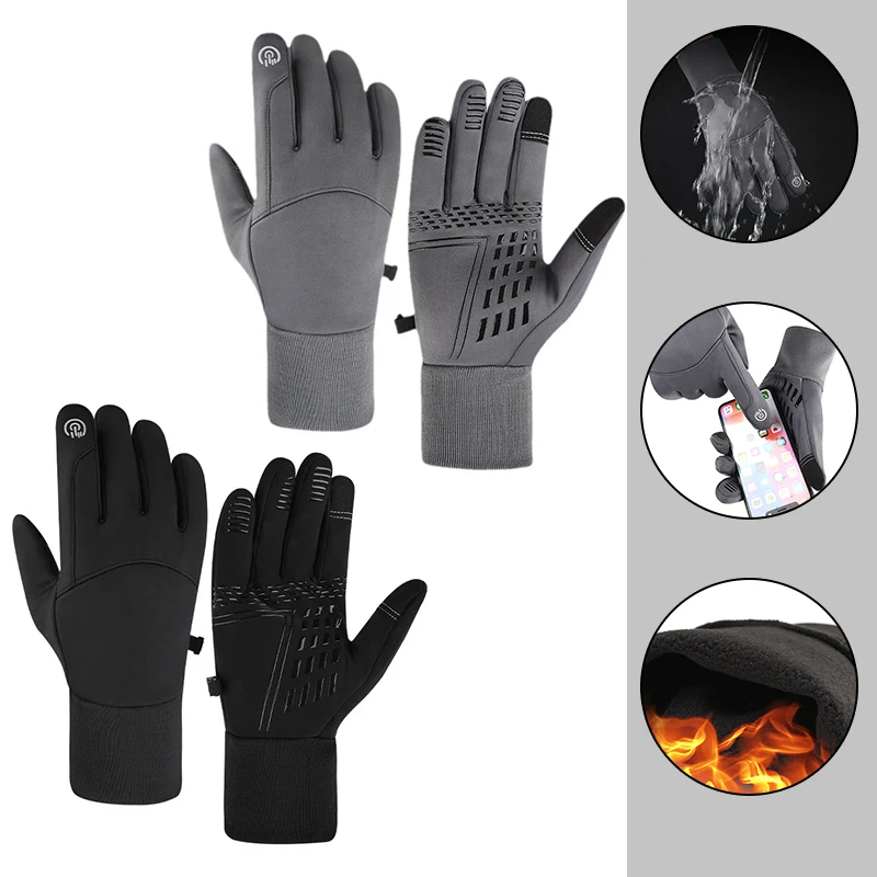 Men's Winter Touchscreen Gloves, Waterproof, Anti-Slip Tactical Gloves For Cycling, Fitness, Hiking, Outdoor Training