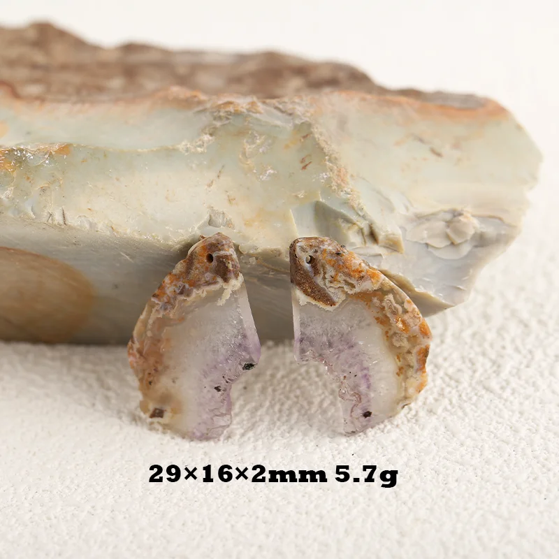 Natural Stone Amethyst Nugget Pendant Bead,Fashion Jewelry Necklace Accessories 29x16x2mm 5.7g