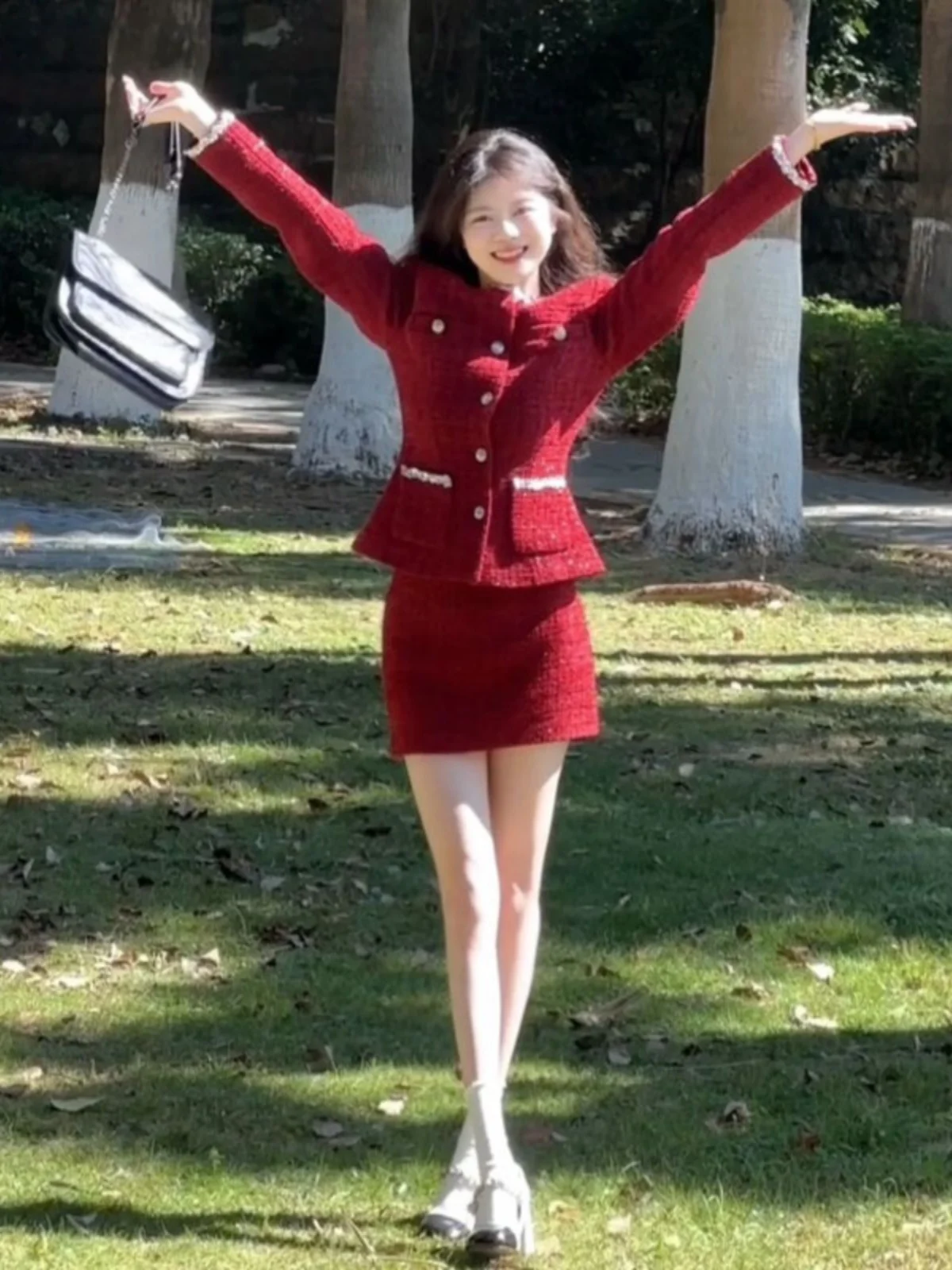 

Elegant Style Two-Piece Set Cotton Comfortable Outerwear And Skirt for Young Women Fashionable Autumn Outfit