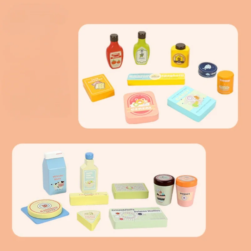 Brinquedos das crianças brinquedos de cozinha de madeira em miniatura comida casa de bonecas acessórios blocos de construção conjunto montessori jogos de tabuleiro brinquedo sensorial