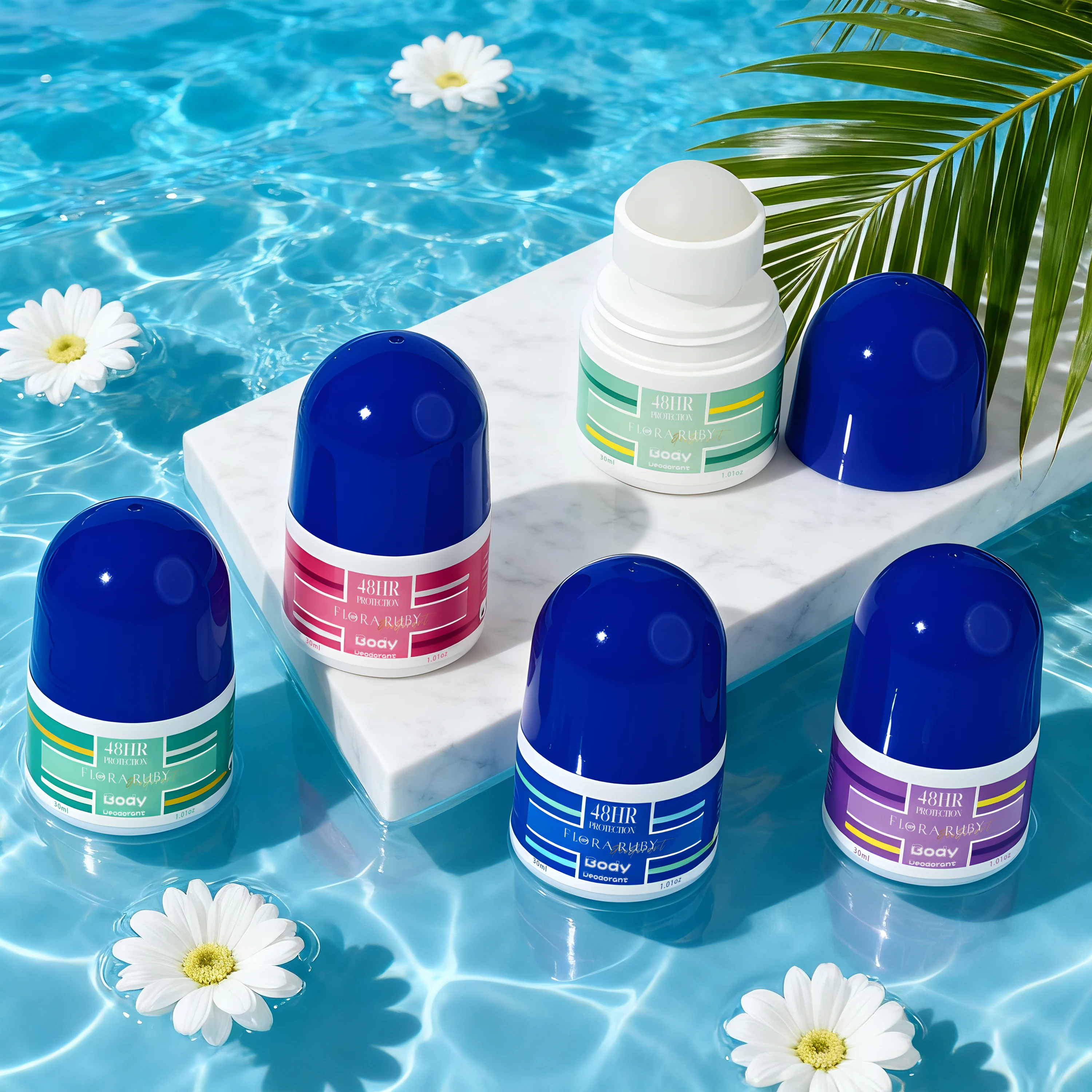 

Флора Рубин 30 мл/1,01 жидких унции, без алюминия, 48 часов, защита на открытом воздухе, супер свежий, для применения всего тела, дезодорант в рулоне