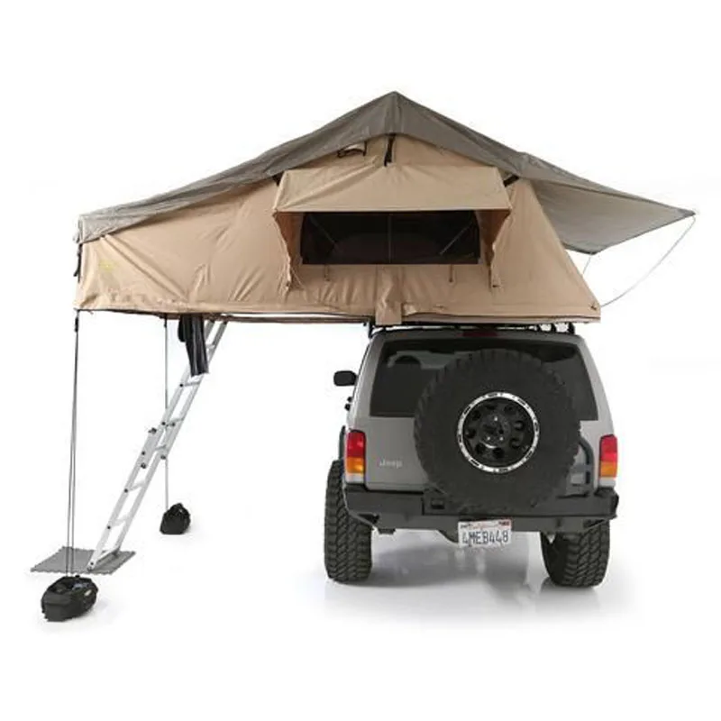 

300G Canvas Fabric Soft Shell Car Roof Top Tent With Annex And Awning Custom