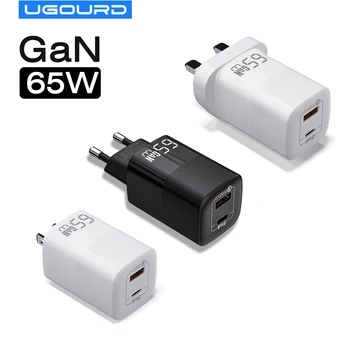 UGOURD PD 65W GaN hızlı şarj güç adaptörü ile USB A ve C tipi hızlı şarj İngiltere ab abd tak için iPad MacBook hava dizüstü iPhone