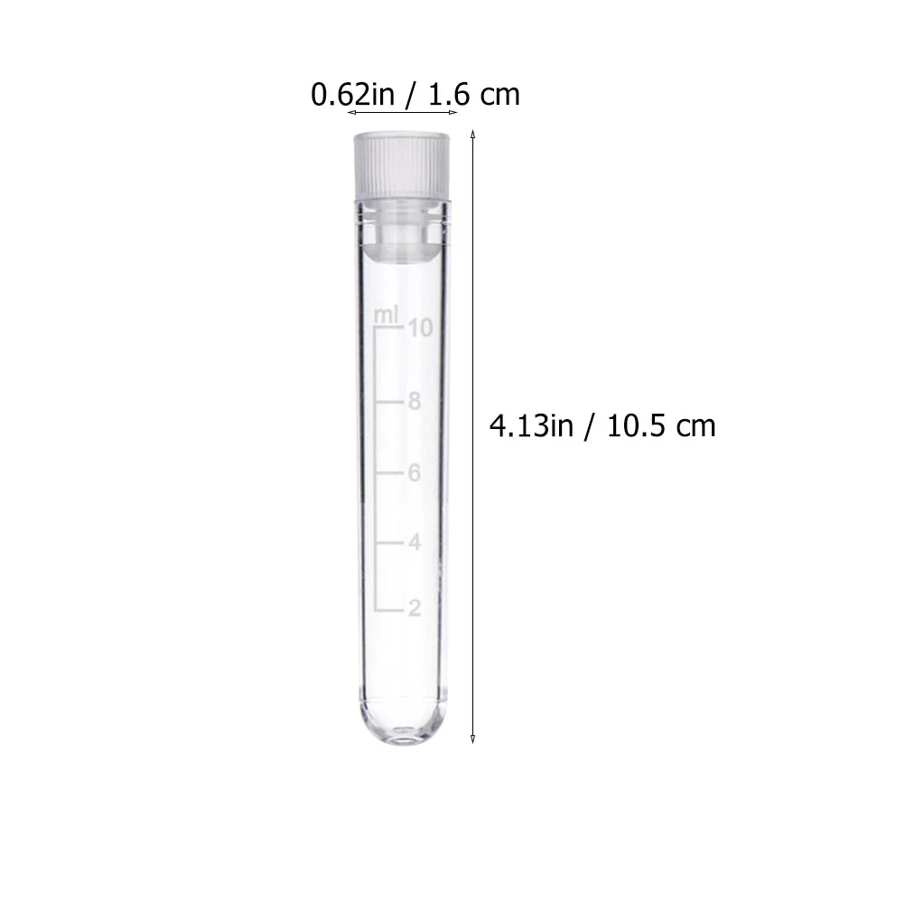 50 Pcs Test Tube Liquid Container Plastic Pipe Tubes Sample Scientific Prop with Stoppers Storage Containers Labs
