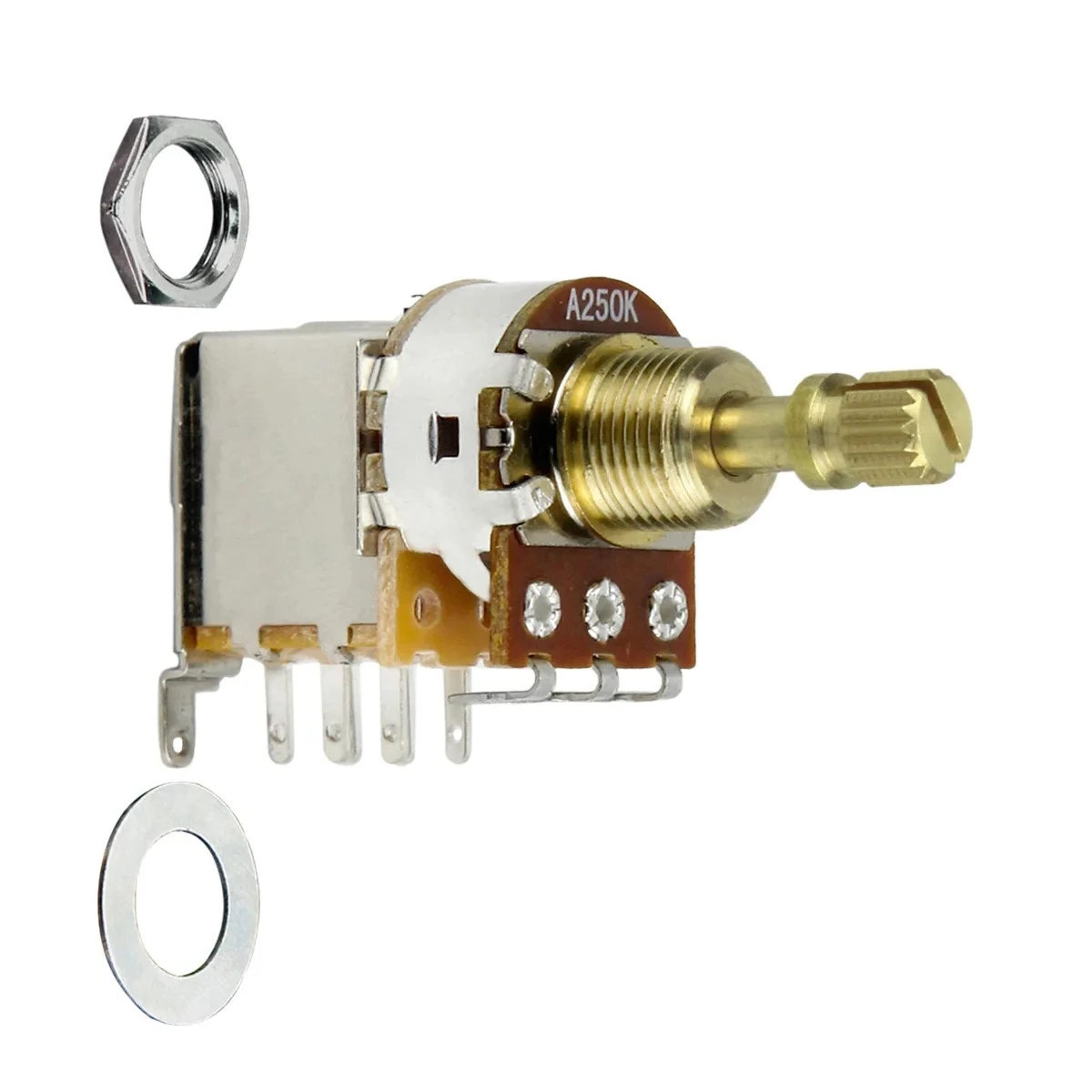 A250K Push & Push Potentiometer for Guitar Audio Taper Short Split Shaft (Don't Pull Anymore)