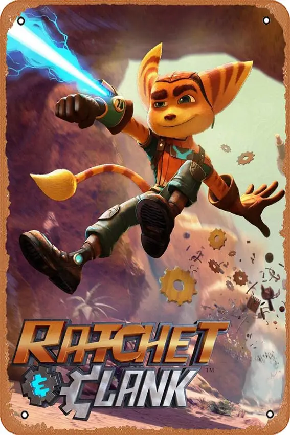 Ratchet and Clank 2015 Gaming 8 x 12 Inches - Vintage Metal Tin Sign for Home Bar Pub Garage Decor Gifts.