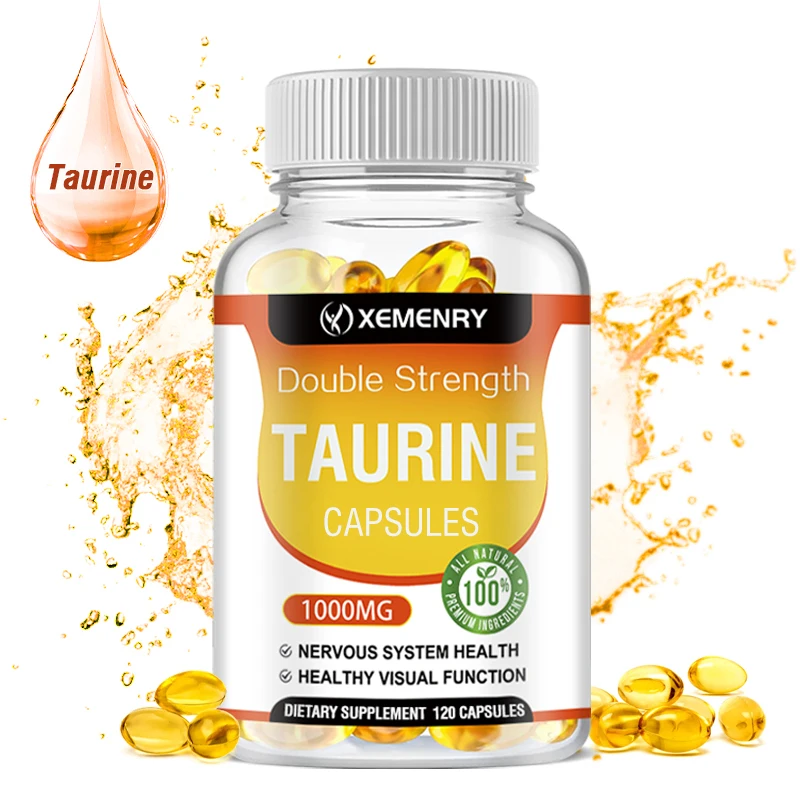 

Taurine Capsules - Antioxidant, Promotes Brain and Heart Health, Maintains Nervous System Health, and Relaxes The Mind