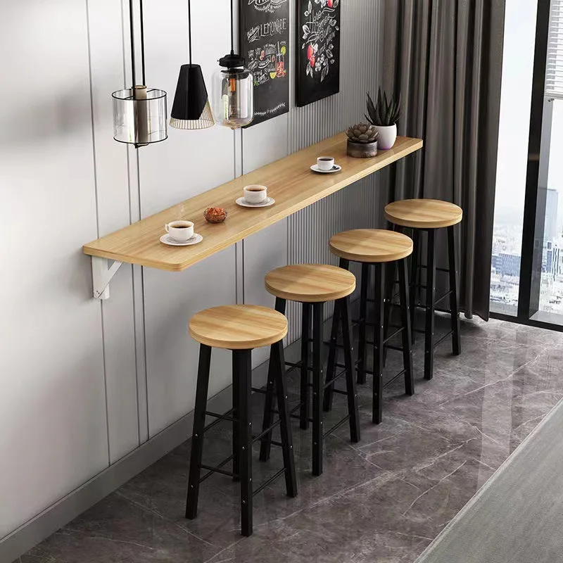 

Solid Wood Wall Folding Table No Drilling Wall Mounted Shelf Dining Desk for Home Small Apartment Space Saving