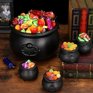 Halloween Black Cauldron Halloween Candy Pot Home Dekoration, Kindertrick oder Freude Big Witch Caldeirão Pot Balde 6 Hauptverkäufe Halloween -Kessel - №5