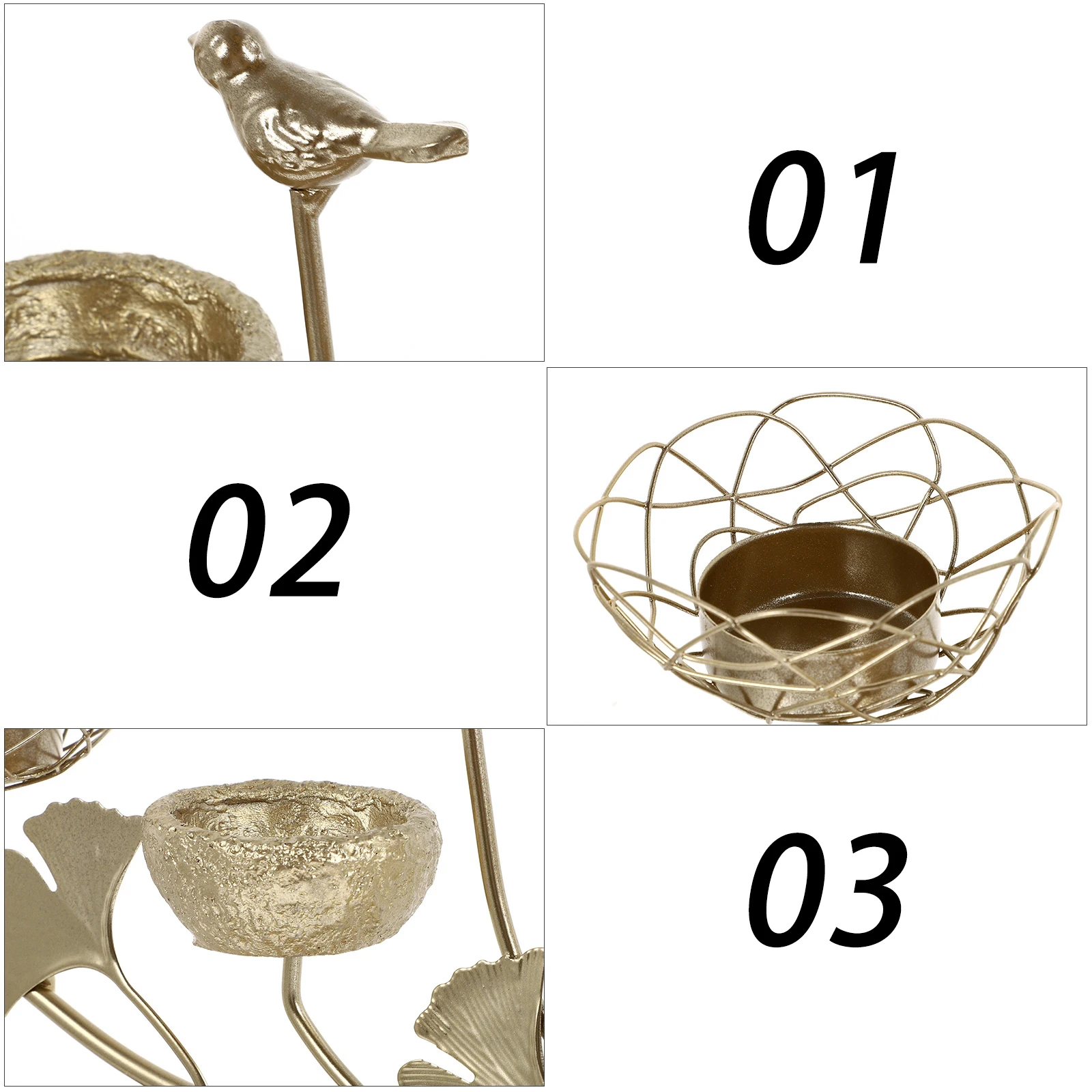 Ironwork C St Decorative nament Golden Scented C leholder Home Dinner Table Adornment Christmas Housewarming Gift Elegant