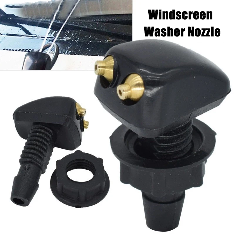 

General Motors Windscreen Washer Nozzle Black Straight Spout Design Dual-Orifice Configuration 360° Rotation Automotive Parts