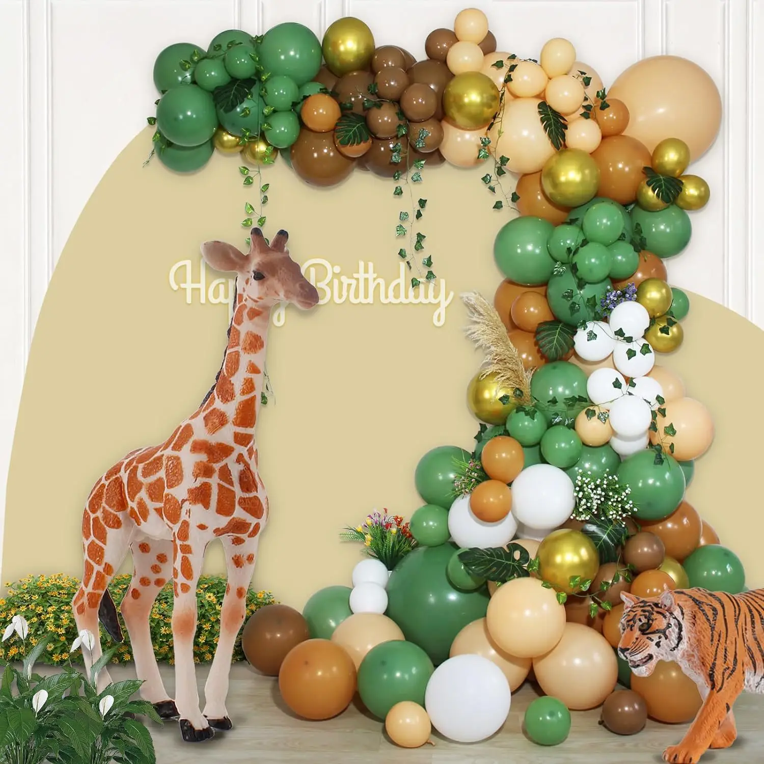 

Jungle Animal Balloon Garland Arch Kit 1st Birthday Party Decoration Kids Boy Baby Shower Safari Decor Latex Balloons