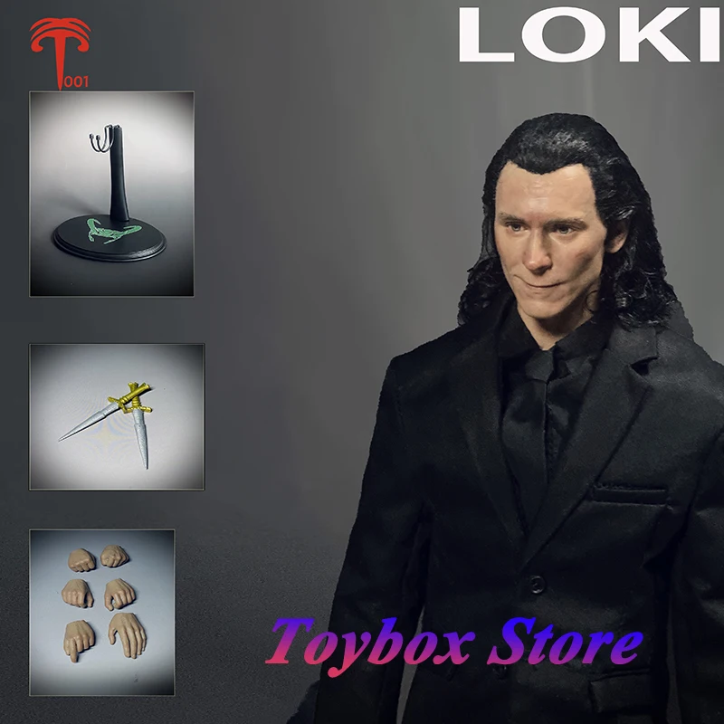 XT001 Original 1/6 Loki Black Suit Cloth Man Figurine Tom Holland Chaos Walking Mini Simulation 12