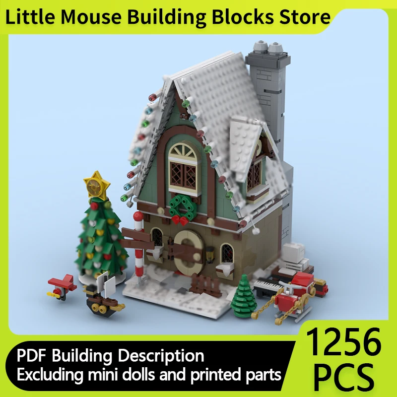 

City Street View Model MOC Building Bricks Winter Village Cottage Modular Technology Gifts Holiday Assemble Children Toys Suit