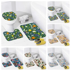 Home bathroom floor mats animal style Bath Foot mat modern accessories rug Toilet mat Bathtub anti-slip carpet catton plant