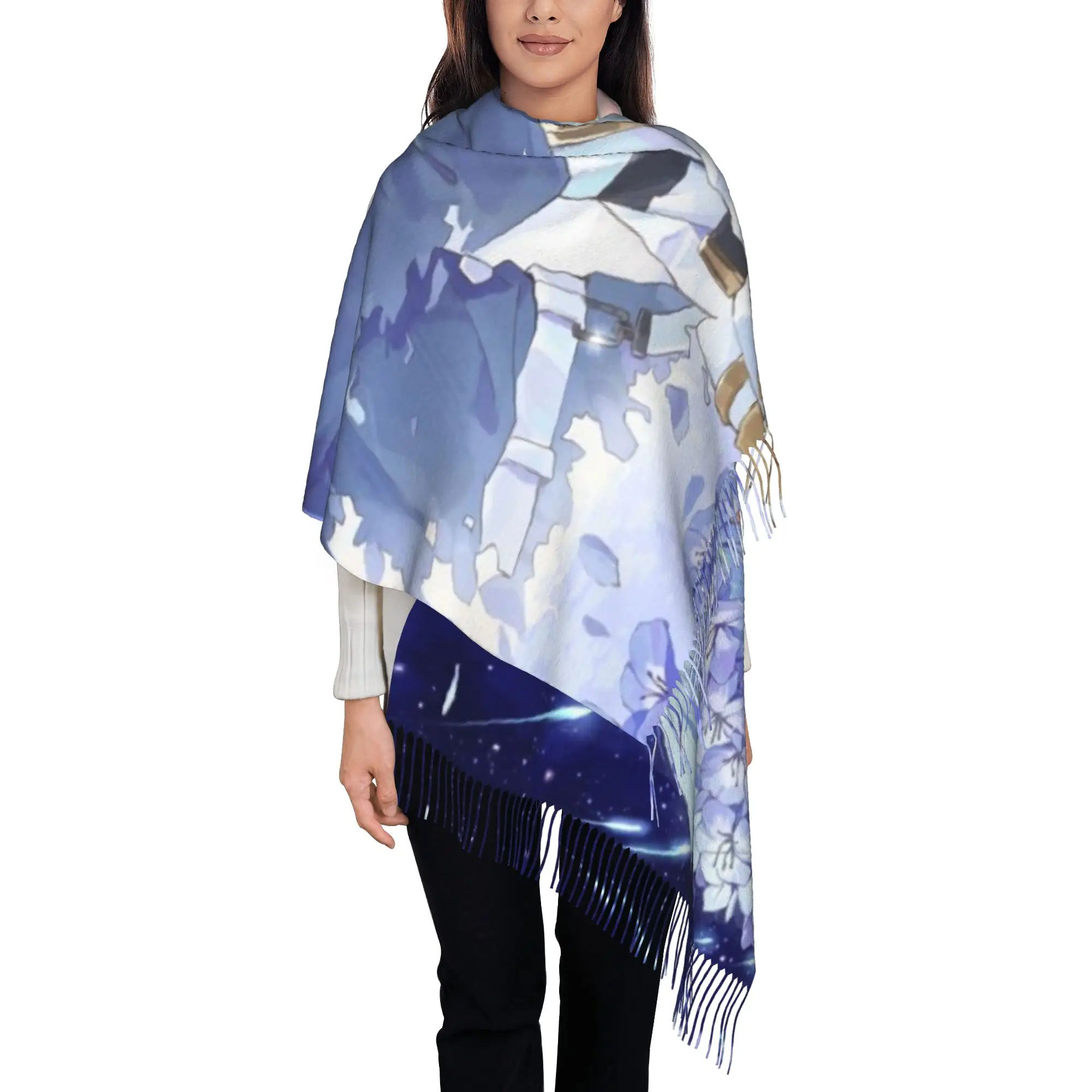 HimmelTassel Scarf Frieren: Beyond Journey's End Winter Multifunction With Tassel Gifts Shawls and Wrap