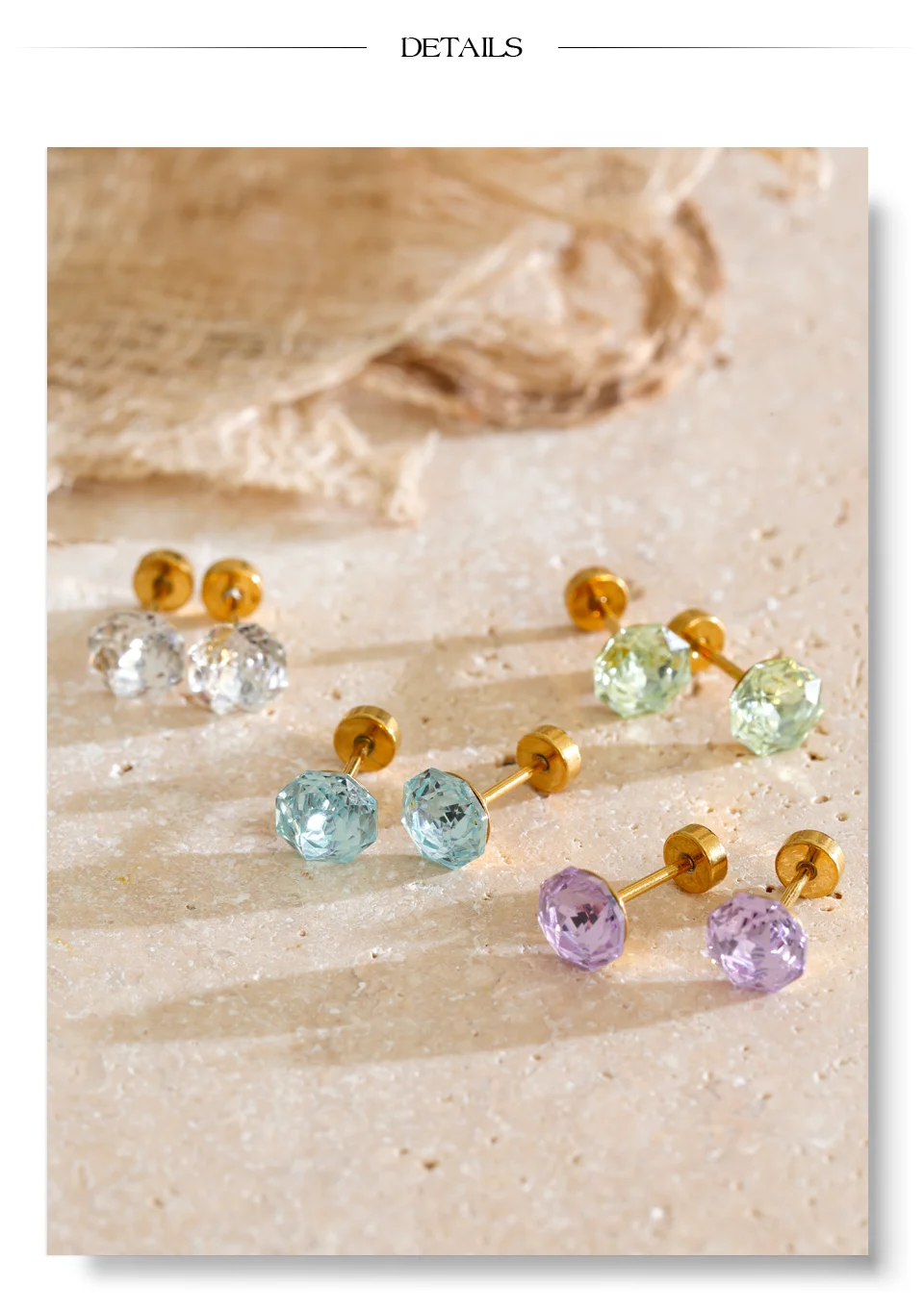 Yhpup 316 Edelstahl K9 Kristall Runde Flache Knorpel-Ohrringe für Frauen Mehrfarbig Glänzender Zarter Piercing-Schmuck – Detail 5