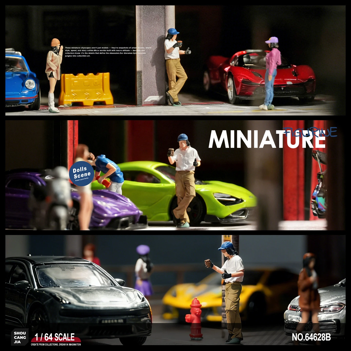 Miniature Figure 1/64 Female Male Mini Doll Model Figurine Creative Sandtable Photography Props Display For Cars Toys Decor