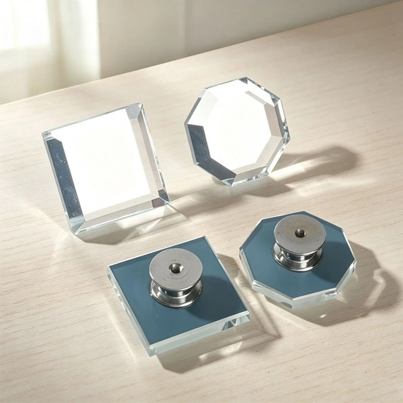 Transparent crystal handle modern casual diamond glass cabinet handle drawer cabinet door wardrobe single hole small handle