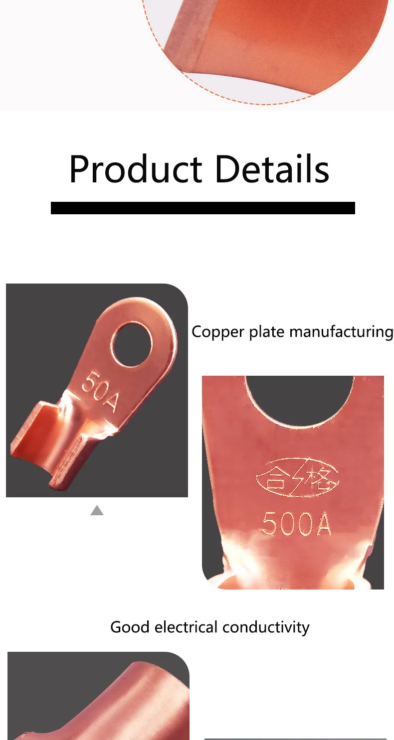 OT 10A 60A 100A 200ACable Kupfer Lug Batterie Anschluss Ring Terminal 20A 30A 40A 50A 150A 200A 300A – Detail 8