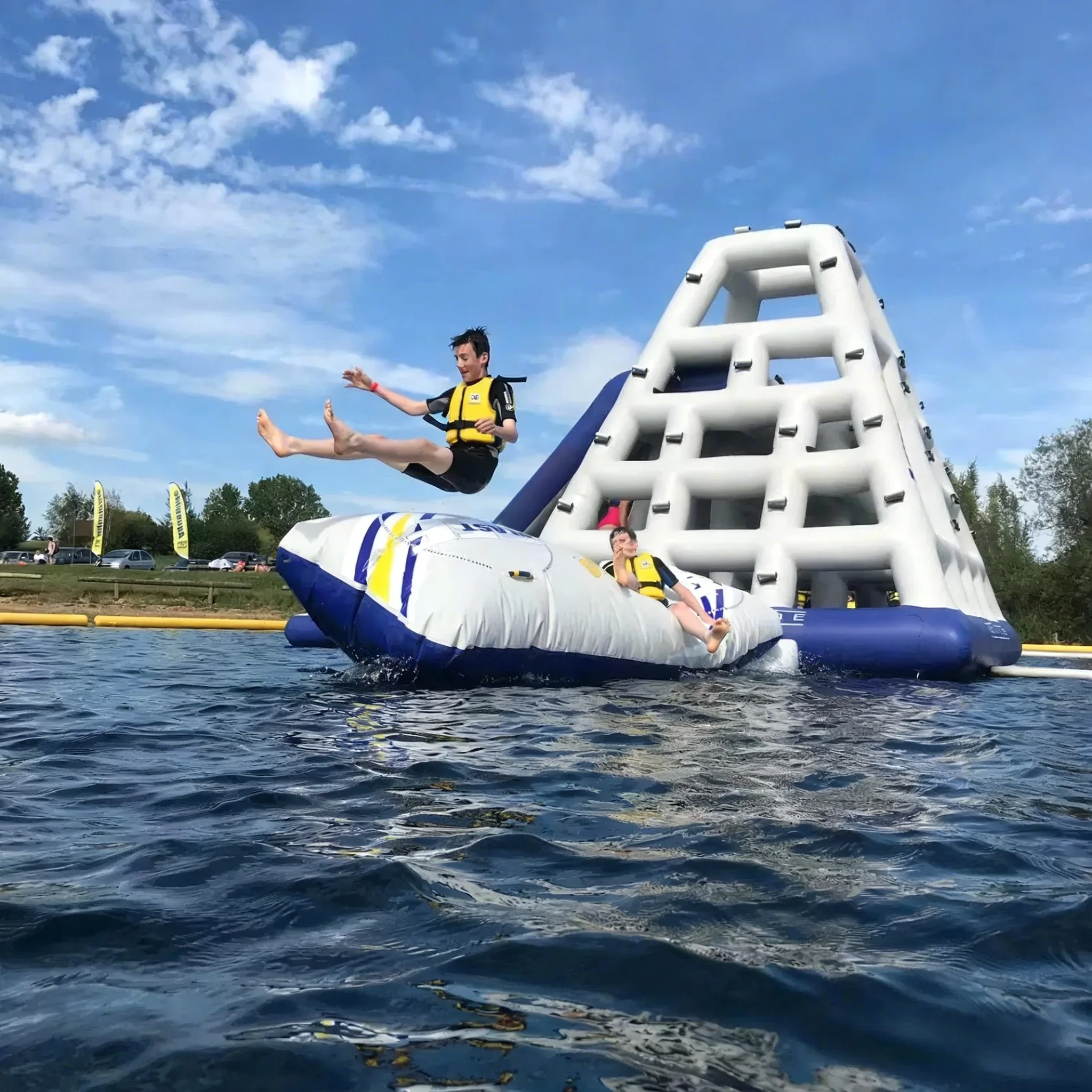 Premium Commercial-grade PVC Pyramid Shape Kids Climbing Inflatable Slide for Summer Theme Park