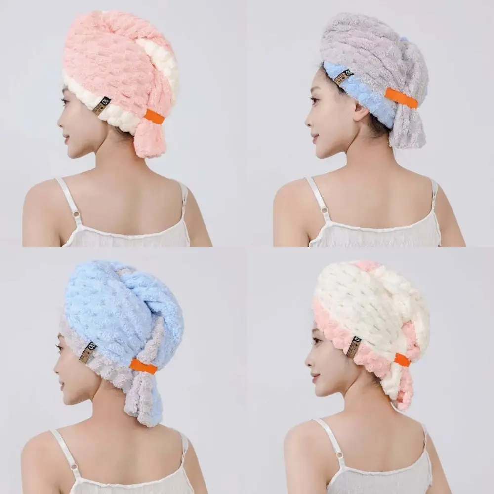 Reusable Extra Large Quick-Dry Hair Towel with Wide Brim Soft Super Absorbent Microfiber Turban Long Thick Women Men Hair Towel