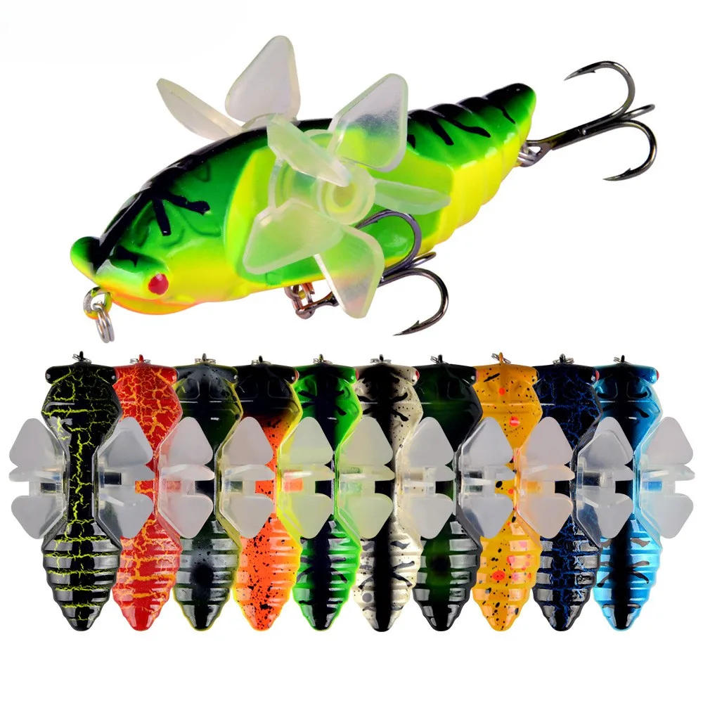 

Topwater Propeller Fishing Lure 7.5cm 15.5g Floating Pencil Minnow Hard Bait 4# Reinforced Treble Hooks Rattling Balls For Bass