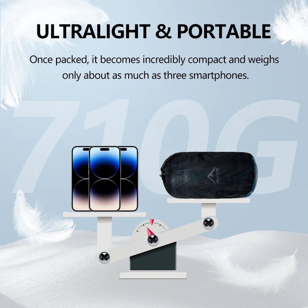 WIDESEA 800FP Selimut Tidur Bulu Bebek Isi 500G Kain Nylon 15D Kantong Tidur Camping Ultralight -8 °   perlengkapan mendaki & berkemah