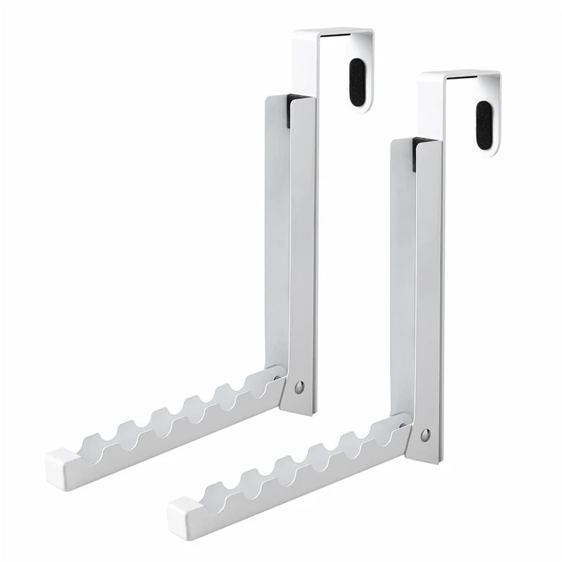 

Over The Door Hooks Hanger, Foldable Over Door Drying Laundry Rack Hooks For Hanging Clothes With 6 Groves