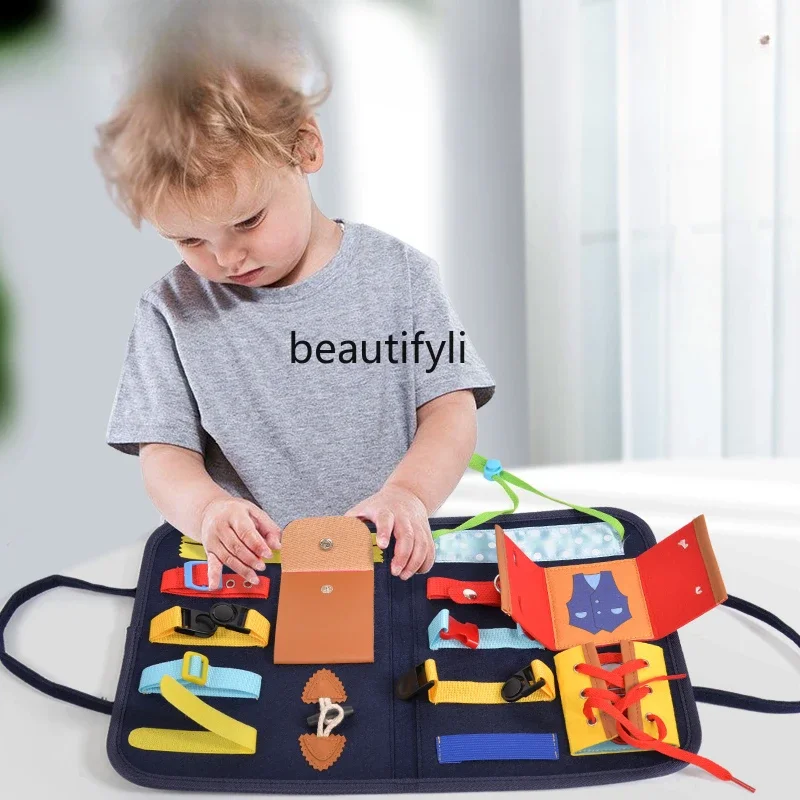 

Kindergarten busy board learning dressing self-care ability storage bag teaching aids early education educational toys