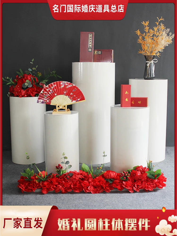 

Wedding props on-site wrought iron cylindrical dessert table column one-year-old birthday banquet wedding decoration guide