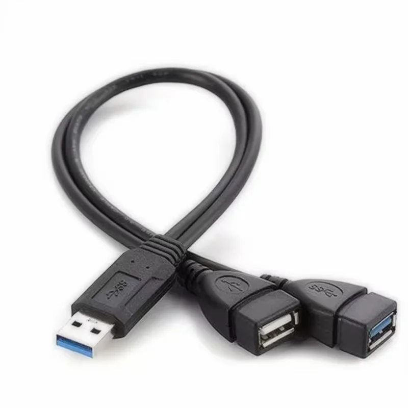 USB Splitter Cable USB Double Splitter Adapter Cable One To Two Female To USB 2 Male USB Charging Extension Cable For Laptops PC