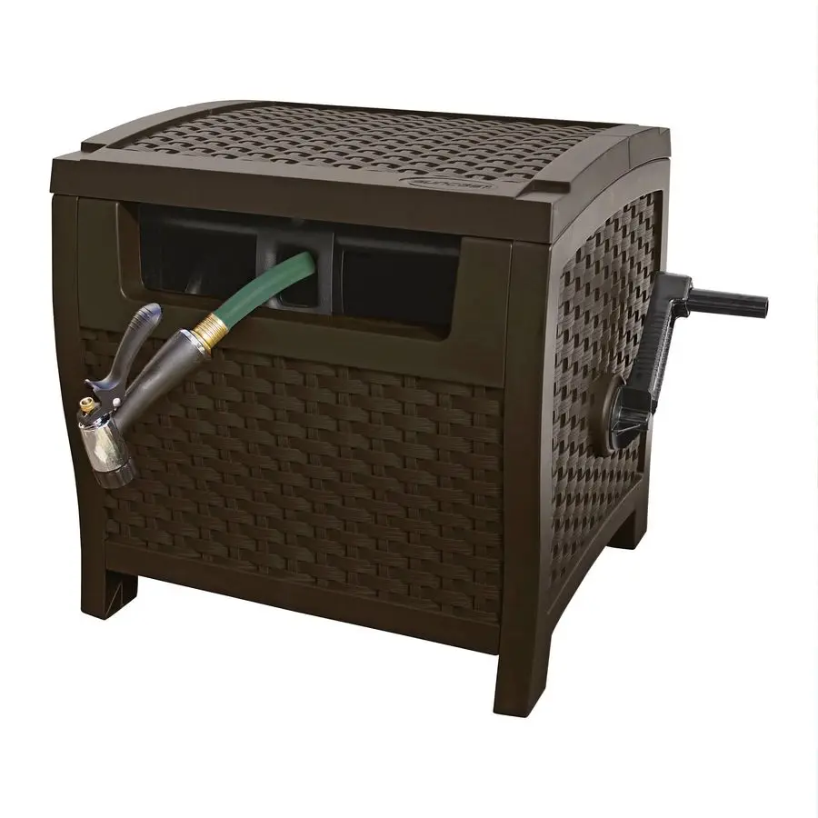 

175 ft. Wicker Style Resin Hose Hideaway with Hose Guide, Java, Mocha Brown