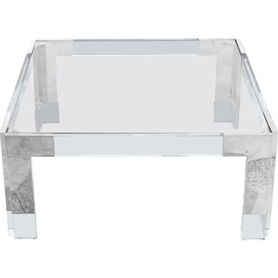 Modern Chrome Glass Top Coffee Table