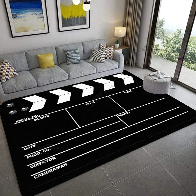 Movie Film Clap Board Patterns Decorative Carpet Screening Room Floor Pad Can Customize Rug Living Room Cushion Door Pad