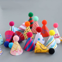 15Pcs/SET Mini Birthday Hat Cake Toppers DIY Cake Decoration Kids Birthday Cake Top Flages Baby Shower Cupcake Toppers