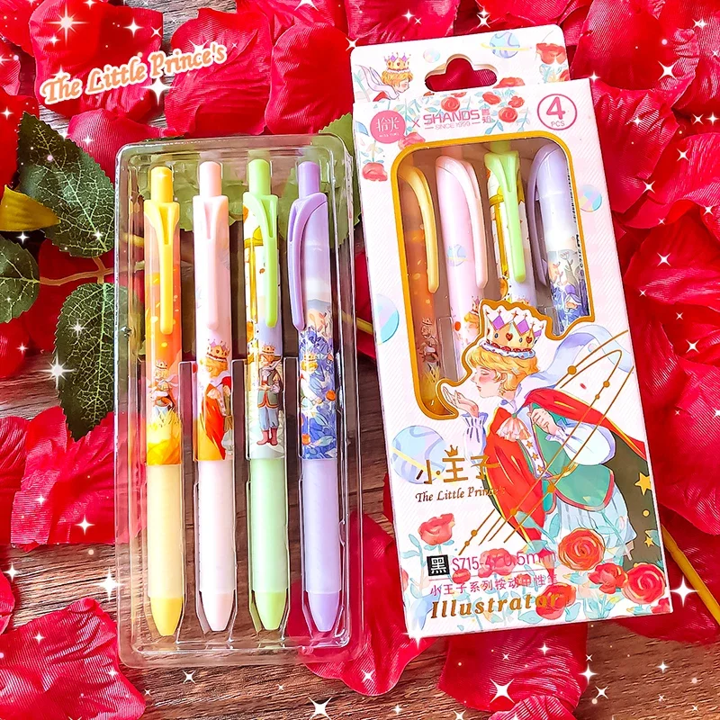 Kawaii school office accessories stationery items Elegant cute fairy tales Prince gel pen black ink Ballpoint pen