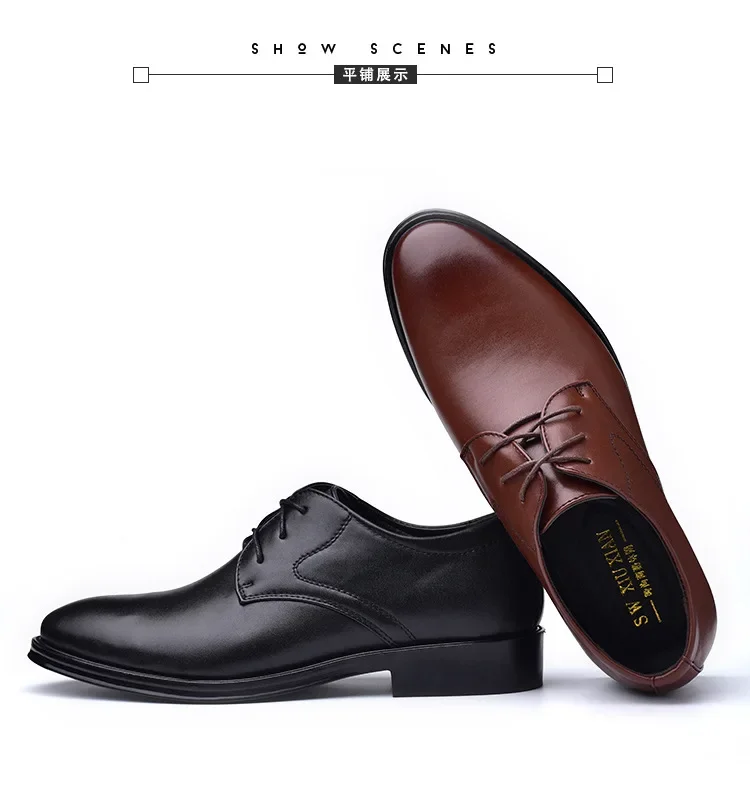 Herren Formelle Lederschuhe Klassischer Stil Herbst Loafer Runde Zehenkappe Atmungsaktiv Rutschfest Business Anzug Hochzeit Büro Freizeitschuhe – Detail 10