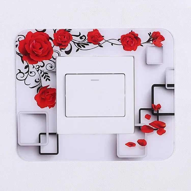 Multiple Chinese style Acrylic Socket switch sticker Wall stickers Home decor Living room decoration Light switch cover plate