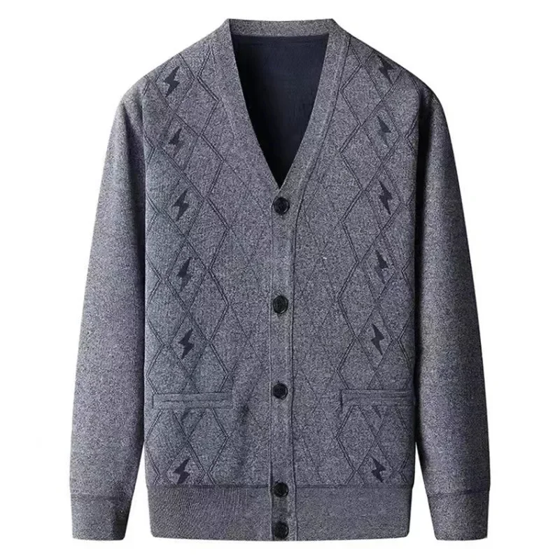 New Fashion Mens High Quality Cashmere Men Cardigan Casual V-Neck Single Breasted Thick Plus Size L-3Xl Soft Warm Sweaters Brand