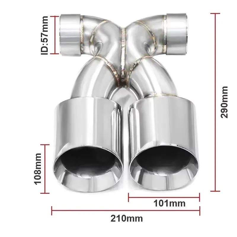 Hot Sale Car Stainless Steel Silver Exhaust Tail Pipe Muffler Tips Exhaust Tips Exhaust Pipes for 2009-2026 Cayman Boxster