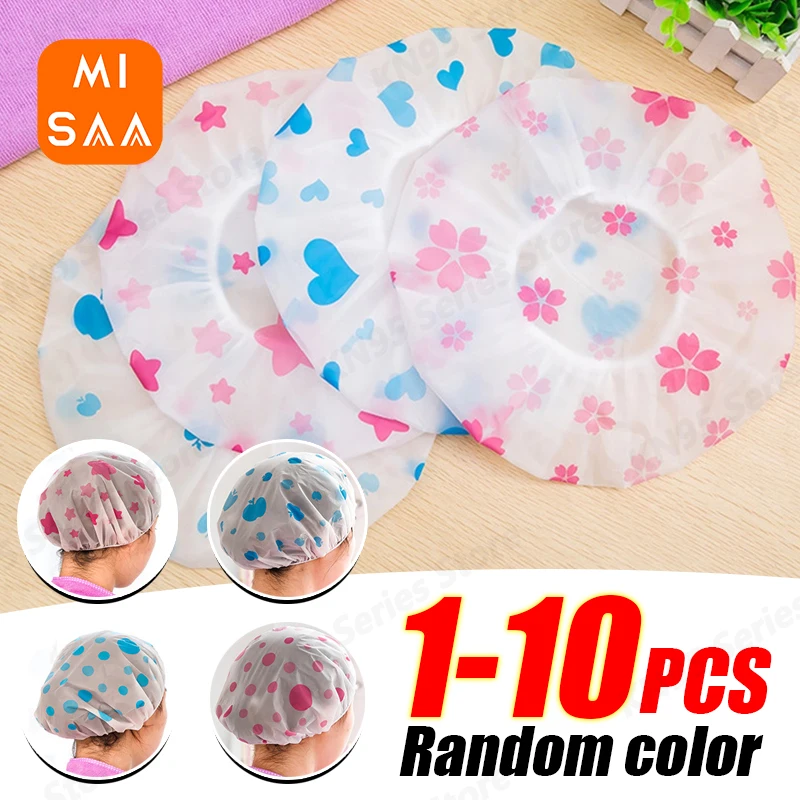 Waterproof Bath Hat Thickened Waterproof And Oil Fume Cap Women Lovely Spa Hair Salon Supplies Shower Cap Bathroom Accessories