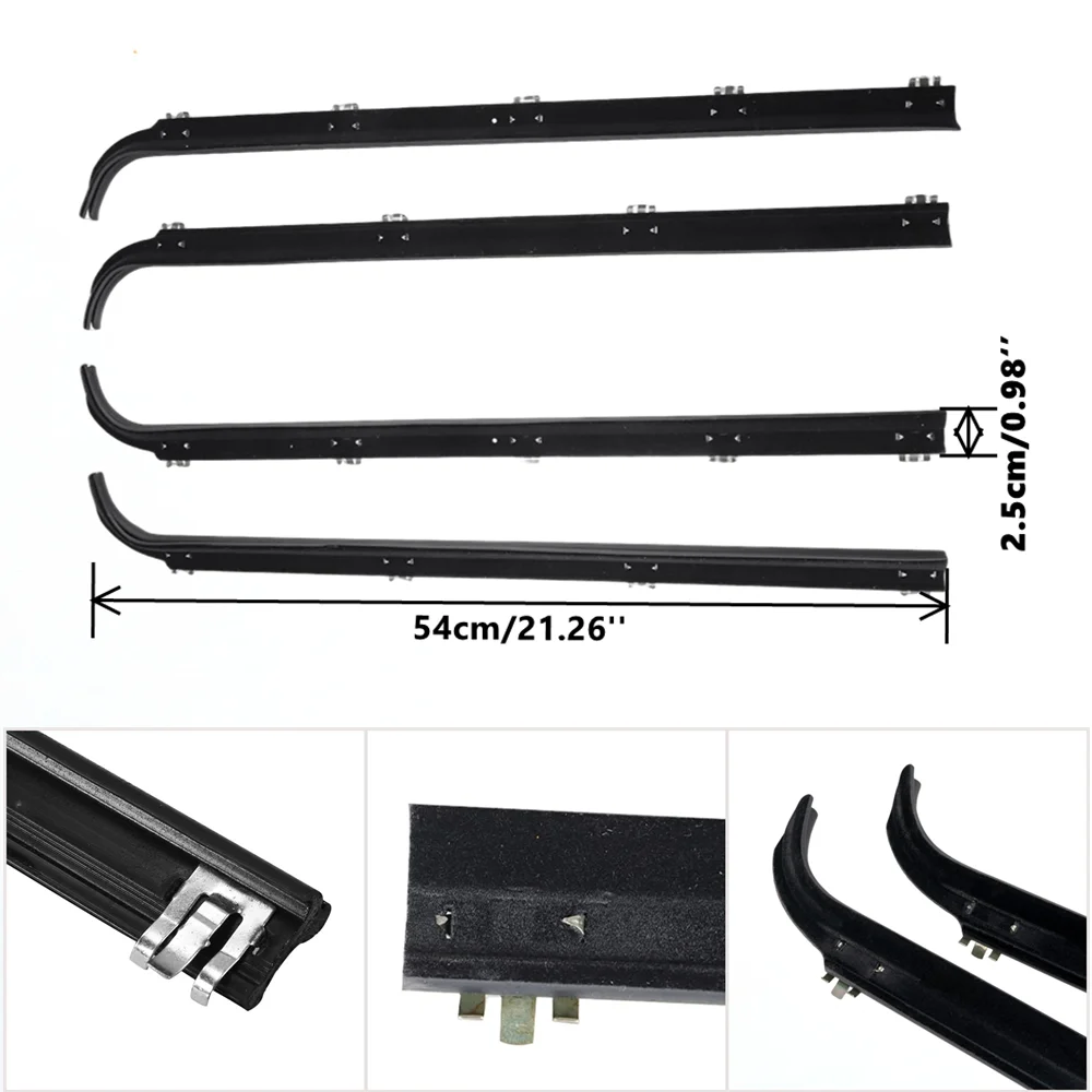 Automotive Window Belt for Ford F-150 F-250 F-350 & Bronco 1987-1996 Door Window Anti Rattle Sweep Felt Kit Set